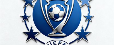 欧洲冠军联赛UEFA官方合作伙伴标识，qmh球盟会平台欧冠赛事独家直播合作logo
